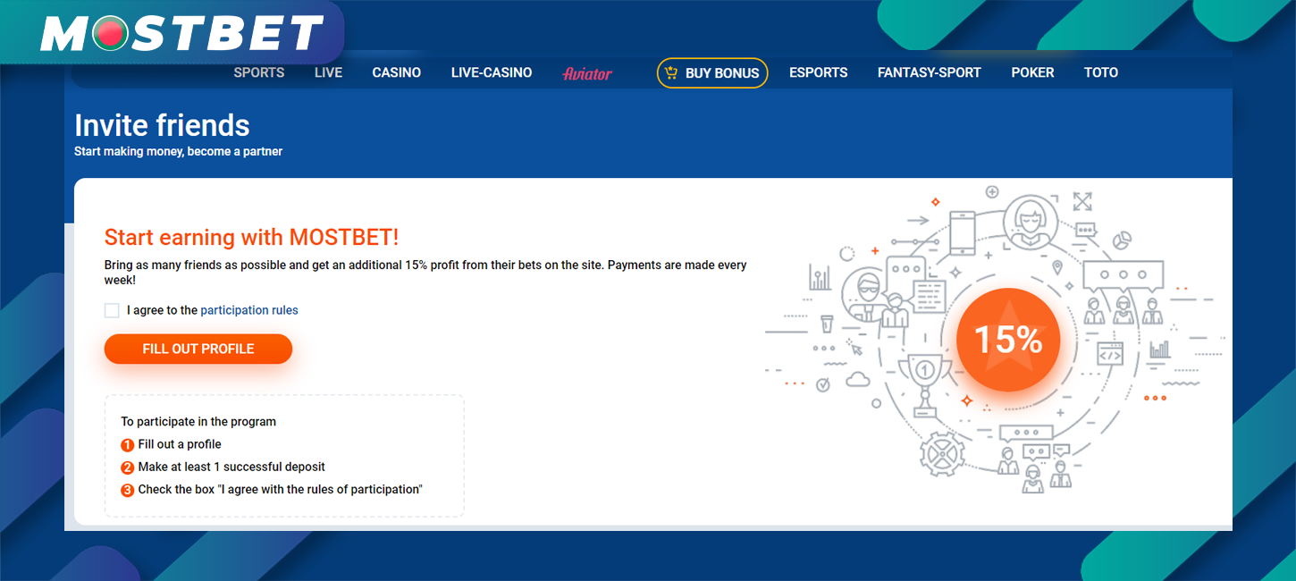 Mostbet ওয়েবসাইটে অ্যাফিলিয়েট প্রোগ্রাম সম্পর্কে সম্পূর্ণ তথ্য